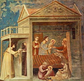 Giotto - Scrovegni - -07- - The Birth of the Virgin.jpg