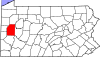State map highlighting Butler County