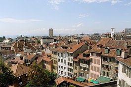 Blick auf das Stadtzentrum von Lausanne
