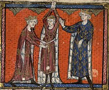 Painting of Edward at a knighting ceremony
