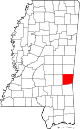 State map highlighting Clarke County