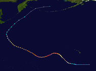 Path of a tropical cyclone