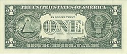 US one dollar bill, reverse, series 2009.jpg