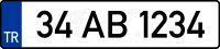 Private vehicle license plate of Turkey.svg