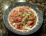 Smothered turkey rice and gravy