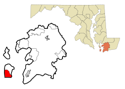 Somerset County Maryland Incorporated and Unincorporated Areas เกาะสมิท Highlighted.svg