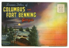 Postcard of Souvenir Folder of Columbus and Fort Benning Georgia