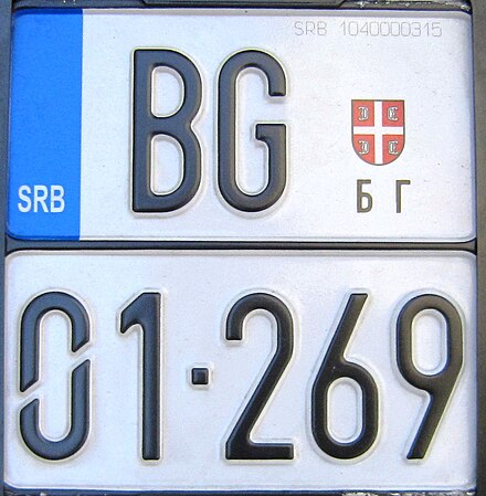 Serbia motorcycle license plate Beo Grad.JPG