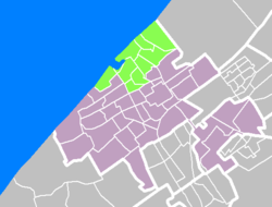 Karte von Den Haag, Scheveningen grün markiert
