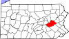 State map highlighting Schuylkill County