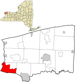 नियाग्रा काउंटी और न्यूयॉर्क राज्य में स्थान।