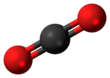 Mô hình quả bóng và que của carbon dioxide