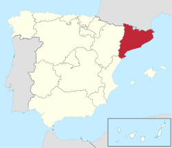 แผนที่คาตาโลเนียในสเปน