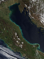 Greenish band around the Adriatic coast of Italy