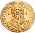 Solidus แสดงภาพ Christ Pantocrator ซึ่งเป็นลวดลายทั่วไปของเหรียญไบแซนไทน์ แห่งจักรวรรดิไบแซนไทน์