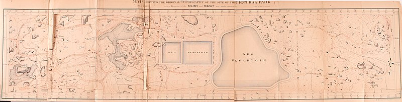 Map showing improvements to the park in 1858