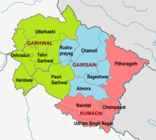 Map of Uttarakhand