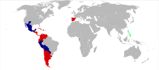 Map showing usage of the Spanish language