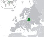 Map showing Belarus in Europe