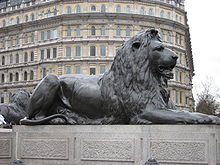 The lions at Nelson's Column