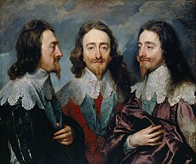 Charles I ในสามตำแหน่งโดย Anthony van Dyck, 1635–1636