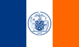 ธงประจำชาตินิวยอร์ก นิวยอร์ก (พ.ศ. 2520–ปัจจุบัน) Variant รวมทั้งจารึกภาษาละตินที่แสดง