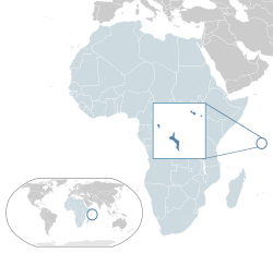 ตำแหน่งของเซเชลส์ (สีน้ำเงินเข้ม) - ในแอฟริกา (สีฟ้าอ่อนและสีเทาเข้ม) - ในสหภาพแอฟริกา (สีฟ้าอ่อน)
