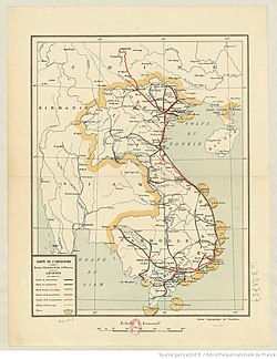 1933 Map of French Indochina