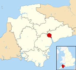 ย่าน Exeter รวมถึง Topsham ที่แสดงภายใน Devon