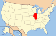 Ubicación de Illinois dentro de los Estados Unidos