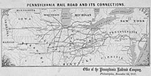 Map of Pennsylvania Railroad, November 3, 1857