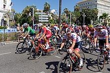 The peloton in the streets of Nice during the 2nd stage of the Tour de France on 30 August 2020