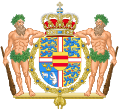 Coat of Arms of the Monarch of Denmark (Golden Fleece Variant).svg