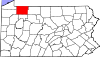 State map highlighting Warren County