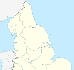 A map of Northern England, with the seven international airports highlighted.