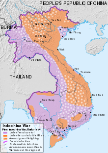 Map of the First Indochina Wa4, 1954
