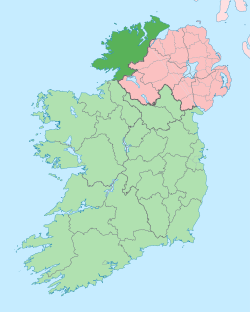 Standort in Irland, dunkelgrün angegeben