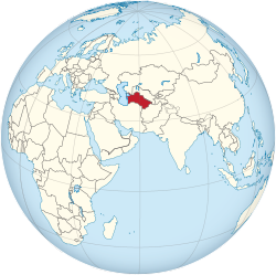Ligging van Turkmenistan (rooi)