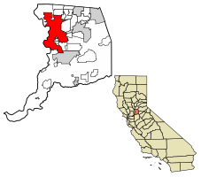 Location within Sacramento County in California