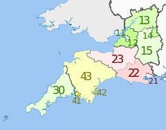 NUTS 3 regions of South West England map.svg