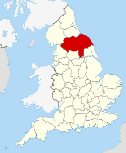 Location of North Yorkshire within England