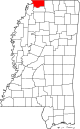 State map highlighting DeSoto County