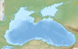 Mapa del Mar Negro con batimetría y relieve circundante.svg