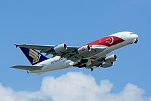 Singapore Airlines celebrated the nation's Golden Jubilee with a flag livery on its Airbus A380