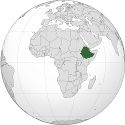 Locatie van Ethiopië