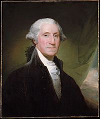 Painting by Gilbert Stuart (1795), formal portrait of President George Washington