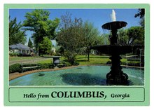 Postcard of Fountains on Broadway Ave. in Columbus, GA