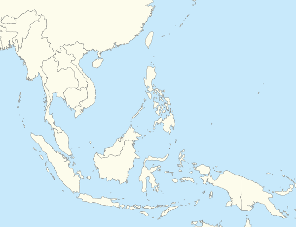 Location map of oceans, seas, major gulfs and straits in Southeast Asia