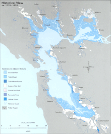 A map of all the water features in the Bay Area.