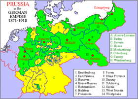 A map of the Prussian Provinces and other states of the German Empire